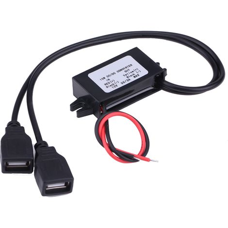 Adaptateur Convertisseur DC 12V vers 5V Double USB pour Voiture Moto Chargeur Téléphone