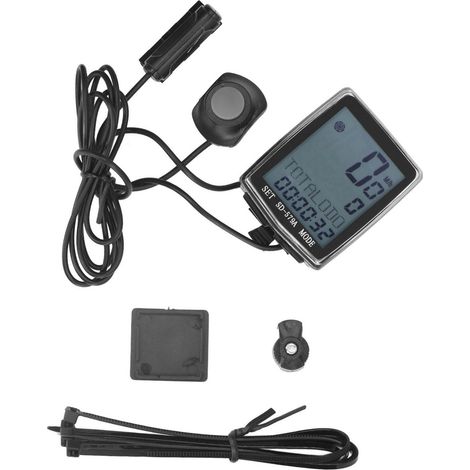 Compteur de vélo filaire étanche avec odomètre et compteur de vitesse rétroéclairé (1/5)