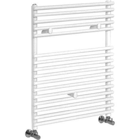 Milano Arno White Bar On Bar Heated Towel Rail Radiator - 730mm x 450mm (1/4)