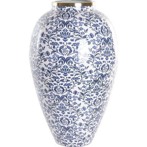 Jarron Hierro 38X38X62 Floral Lacado Azul (1/3)