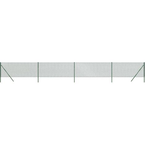Clôture en mailles de chaîne vert 1,1x10 m (1/5)