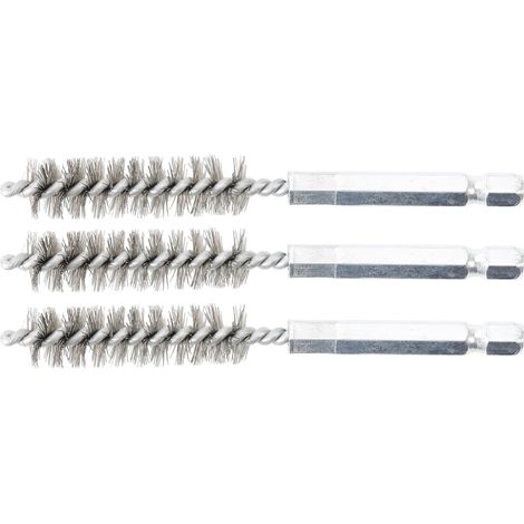 Spazzola metallica bgs technic 6 3 mm set 3 pezzi