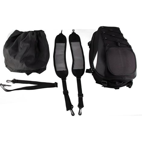 Sacoche arrière moto étanche double usage, sac de selle de queue pour casque, bagages et sac à dos (1/5)