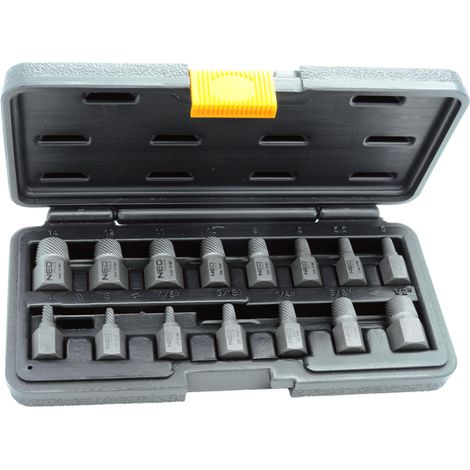 SET ESTRATTORI PER VITE CAVA - 15PZ  ALTA RESISTENZA - NEO 09-607 PROFESSIONALI (1/5)