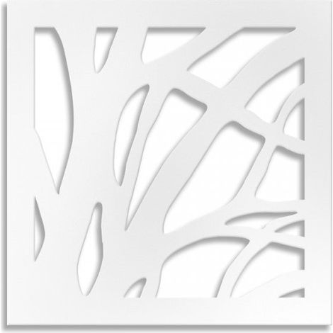 ALBERO - Panneau ajouré en PVC - Brise-soleil - Couleur : blanc - Dimension : 73x73 cm