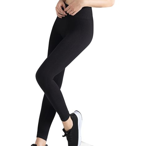 Schwarze Leggings mit hohem Bund für Damen, bequem für jeden Tag (1/5)