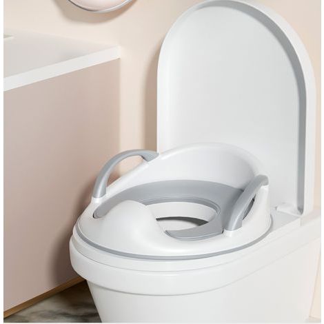 Réducteur Toilette Enfant,Adaptateur Toilette Enfant avec Poignée et Dossier,Réducteurs de Toilettes Antidérapante pour Garçons et Filles pour Bébé de 1 à 5 Ans(1Crochet 1Pinceau 2 Coussins) (1/5)