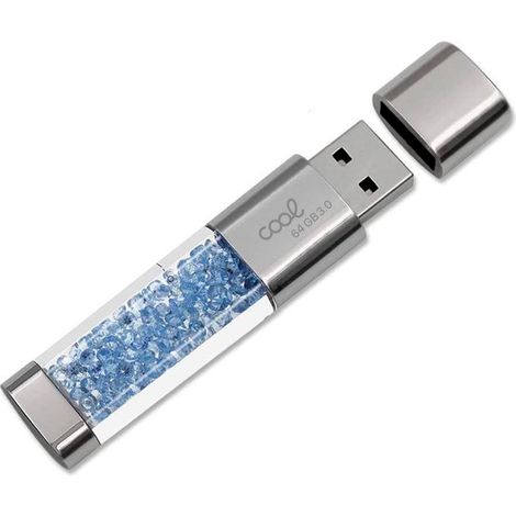 Pen Drive USB x64 GB 3.0 COOL Crystal Celeste
