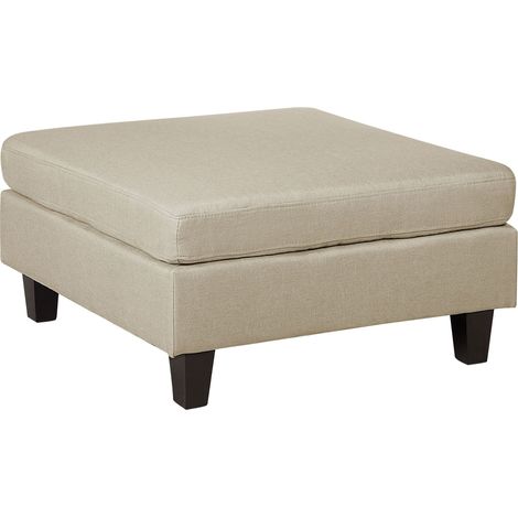 Reposapiés otomana tapizada en tela beige forma cuadrada estilo minimalista moderno Fevik (1/5)