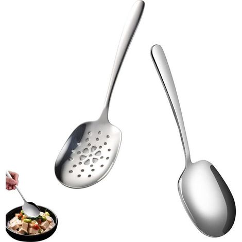 2 Pièces CuillèRes De Service,Cuillere De Service Et Cuillères De Service En Acier Inoxydable,Service Buffet Cuillère Pour HôTels,Pique Niques,FêTes (1/4)