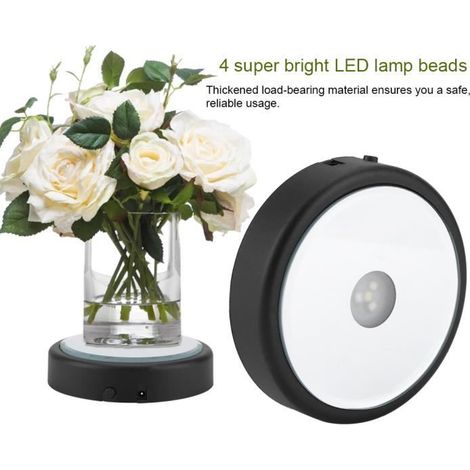 Base lumineuse LED - Support rond - 7 couleurs - Design contemporain - Transportable (1/4)