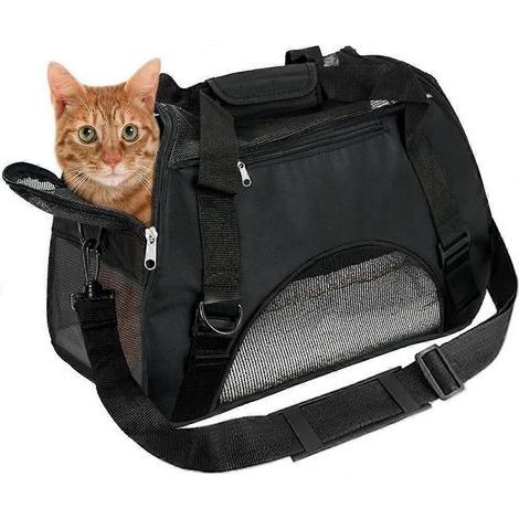 Sac de transport souple pour animaux de compagnie, idéal pour les petits chiens, les chats de taille moyenne et les lapins. Bandoulière, fermetures éclair et boucle de sécurité incluses. Nouveau modèl (1/5)