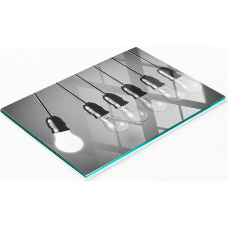Tablero de cocina decorativo multifuncional con acabado templado, seis bombillas, 80x52 cm (1/5)