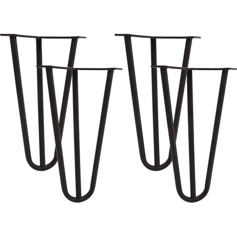 Lot de 4 pieds de table en métal robustes et durables, en fer, pour table de chevet, table basse ou bureau. (1/5)