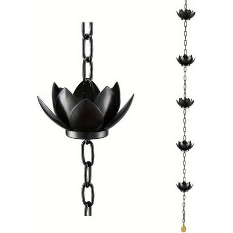 Chaîne de Pluie avec Coupelles Lotus, Déviation D' pour Gouttières, Alternative Aux Descentes Pluviales Traditionnelles