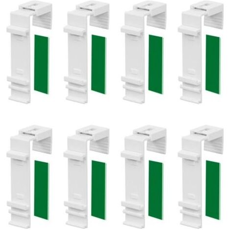 Lotto di 8 Staffe di Bloccaggio Lungo per Memorizzare Doppio Klemmfix per Fissare e Incollare senza foratura, un Accessorio o Ricambio per la Sospensione della finestra in PVC, Porta Balco (1/5)