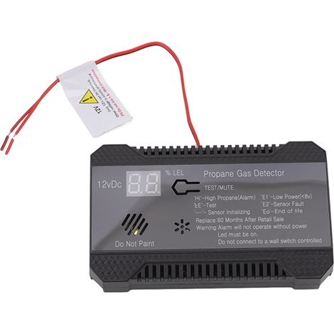 Propangaswarngerät für Wohnmobile, lauter 85-dB-Alarm, mit UL-zertifiziertem Sensor, schwarz (1/5)