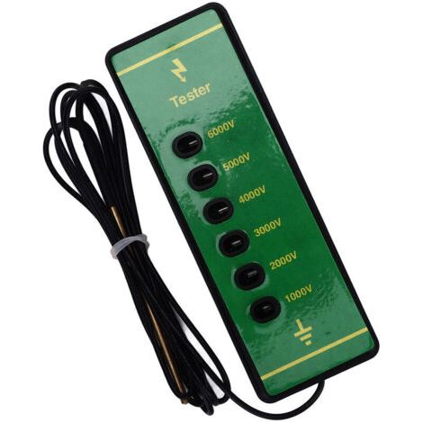 NALOOKAMIC Testeur de Tension de Clôture électrique ABS Équipement de Test de Tension de Clôture de Bétail avec 6 Voyants Lumineux au Néon, Détecteur de Défaut de Clôture pour Animaux de Ferme et Enc (1/3)