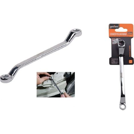 Poligonal Fiss Key Double Curva 8-9mm Anello In Stella Cromata 91688 (1/2)