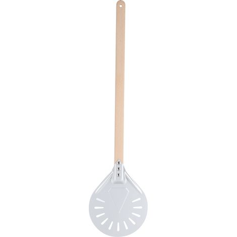 Pelle à pizza avec manche en bois amovible de 60 cm, spatule ronde antidérapante pour pizza, ustensiles de cuisine (8 pouces) (1/5)