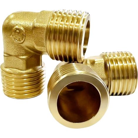 Raccord Coudé En Laiton 90 Degrés DN15 Connecteur Fileté En Laiton Chauffage Et Systèmes Solaires Lot De 2 Pièces 36x36x20 mm Robuste Et Anticorrosion (1/5)