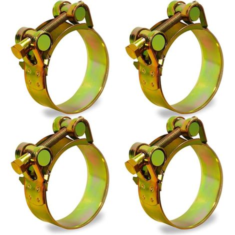 5 Pièces Collier de Serrage Collier Echappement 17-19mm, Manchon Echappement en T pour Conduite d'eau, Conduite de gaz, Tube d'automobiles Moto D'échappement Tuyaux Gaines Ventilation(Or) (1/5)
