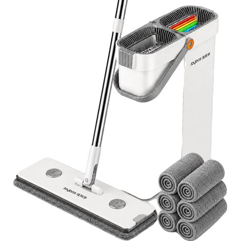 Bodenwischerset, Hands-Free-Waschsystem, einschließlich Mikrofaser-Pads, GELB (1/2)