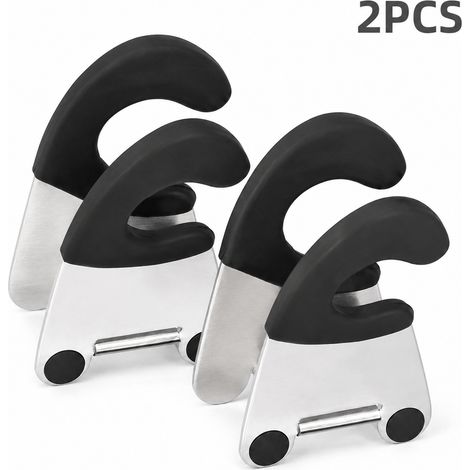 Clip pour casserole en aluminium (lot de 2), clip de poignée de casserole en silicone résistant à la chaleur pour cuillère, louche, accessoire de clip d'oreille de casserole de cuisine (1/5)