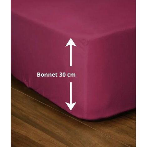 Spannbetttuch Jersey LOVELY HOME LH71610 Fuchsia 180x200 + 30 cm 100% Baumwolle (1/3)