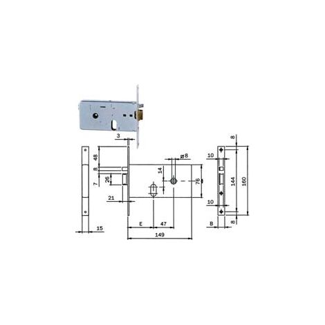 ELETTROSERRATURA DA INFILARE PER FASCE MM.76 H 551 mm.60, frontale mm.16 (5516010) ISEO