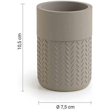 Zahnbürstenhalter Thea aus grauer und grüner Resina 10,5 x 7,5 x 7,5 (1/2)