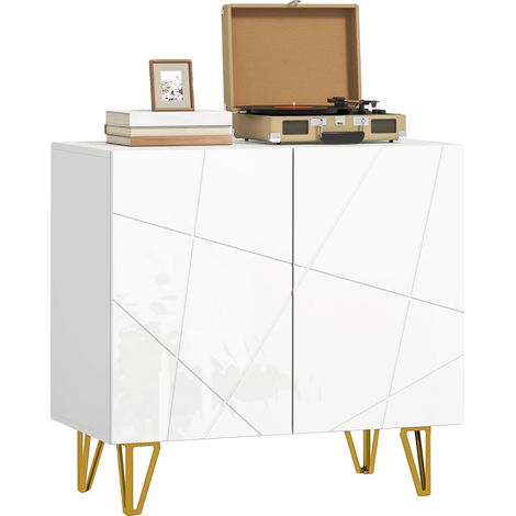 Meuble d'entrée, étagères réglables, design moderne, BLANC (1/5)