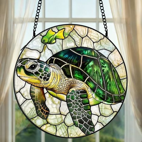 Attrape-soleil vitrail poisson 20 cm décoration suspendue fenêtre animal lumineux cadeau Noël (1/5)