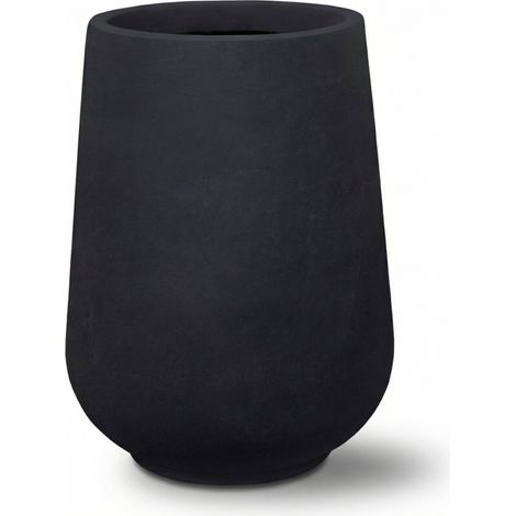 Pot grande taille d'extérieur MONOLITH 54x70cm noir mat, en béton fibré, résistant au gel (1/3)