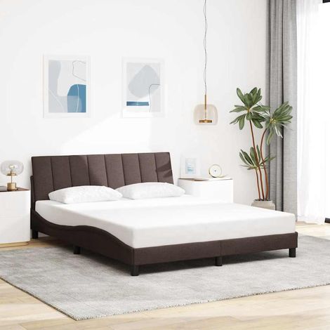 Bettgestell ohne Matratze "Hanko" Dunkelbraun 160x200 cm Stoff (1/5)
