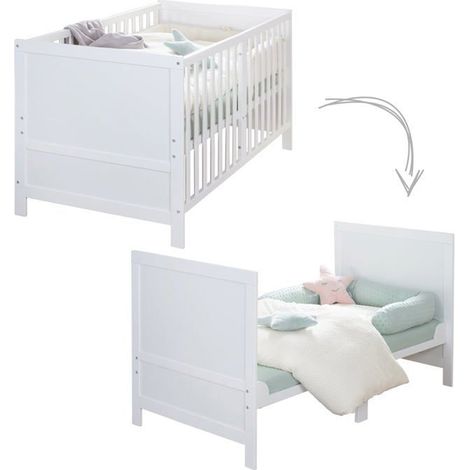 Cuna evolutiva - 70 x 140 cm - ROBA - EASY SLEEP - Blanco lacado (1/5)