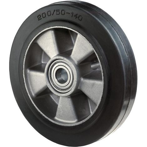 BS Rollen Roue de rechange Caoutchouc plein élastique noir Roulement à billes Ø 250 mm 550 kg - B80.251