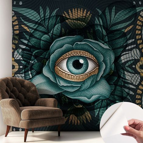 Fototapete Selbstklebend - Wanddekoration - Wandfolie - 3D Tapete Wand - Wohnungsdeko Blumenauge 250x250 cm (1/5)