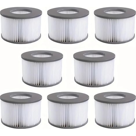 Ersatzfilter für MSPA Whirlpool Ersatzfilter-Kartusche Wasserfilter, Filter für Whirlpool und heiße U-Boote sowie Spas, Aufblasbare Pools, Wasserfilter Modell ab 2020, Packung à 8 (1/5)