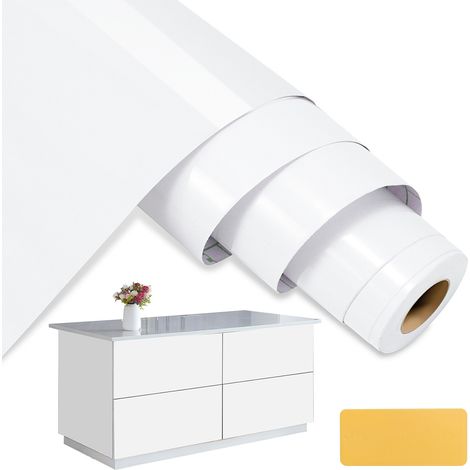 5M Klebefolie Möbelfolie Wandaufkleber Marmor Tür Küche Tapete Schrank Folie Weiß (1/5)
