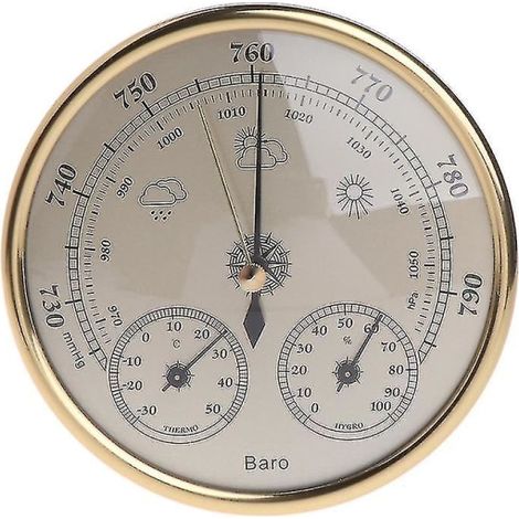 Baromètre, thermomètre, hygromètre et station météo 3 en 1 à fixation murale pour la maison. (1/4)