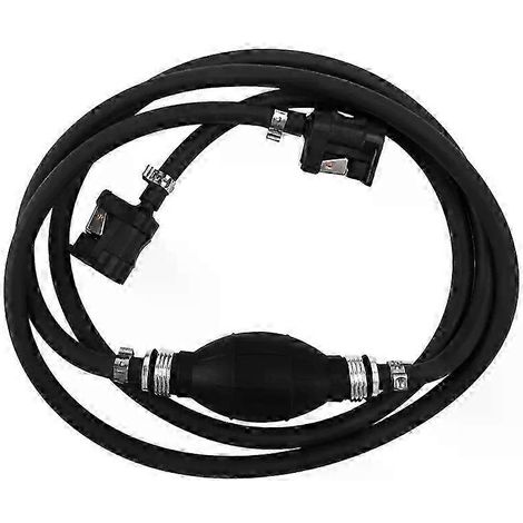 Tuyau d'alimentation en carburant de 2 m avec poire d'amorçage, compatible avec les moteurs hors-bord Johnson, Evinrude et OMC, 8 mm (1/5)