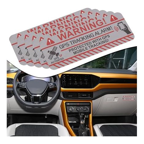 GPS Tracking Alarm Sticker 7.5x3cm Vinyl Warning Sticker Indoor and Outdoor Theft Protection Adhesive Sticker Rectangle (1/4)