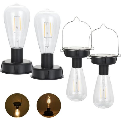 Lot de 4 Lampes Solaires de Rechange LED 8 cm (1/5)