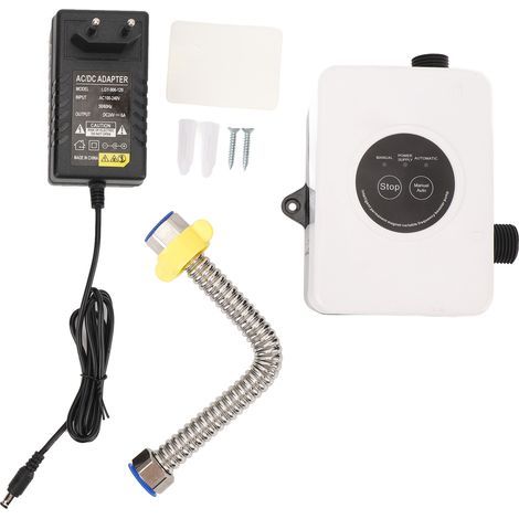 Pompa di aumento pressione acqua professionale da 100 W 24 V 32 l/min 25 m di prevalenza, automatica, a magnete permanente per scaldabagno doccia, spina UE – Alta resistenza, fai da te, officina, edil (1/5)