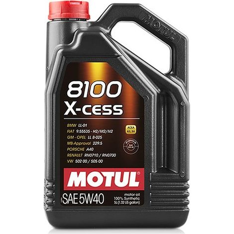 OLIO MOTUL 5W40 5L 8100 X-CESS / A3/B4 / 502,00 505,00 / 229,5 226,5 / A40 / RN0710 / 9.55535 / B71 2296