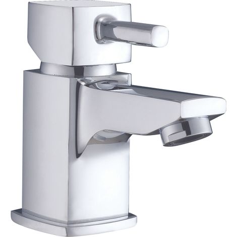 Crakemarsh Contemporary Single Lever Mono Basin Mixer Bathroom Sink Tap with Push Button Waste - Chrome