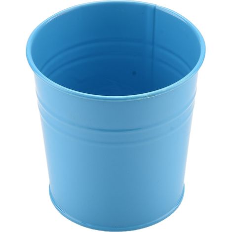 Pot de fleurs en fer pour plantes succulentes, bleu, pot de fleurs en métal pour jardin d'intérieur (1/5)