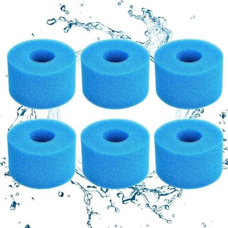 Type S1 filter sponge, foam filter cartridge, reusable and washable pool filter foam, foam filter for spa, pool, jacuzzi (6, blue) - AquaForge (1/4)