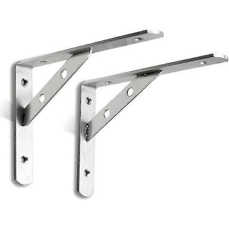 équerres de fixation murale, supports d'étagère murale, équerre de fixation, équerre métallique d'angle à 90° - 200 x 140 mm (1/5)